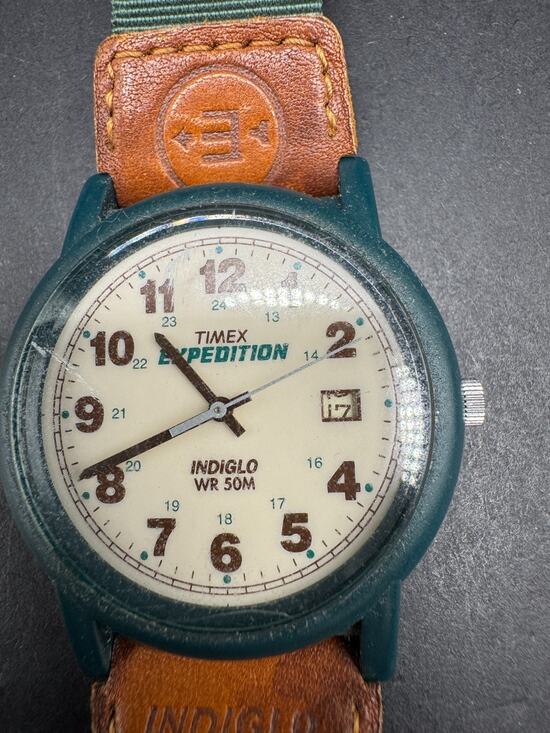 Timex Accessories - Vtg Timex Expedition Indiglo WR 50 Green Case & Nylon Band 36.7mm Watch